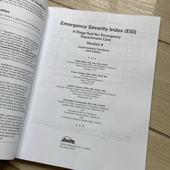 Emergency severity index ESI tool textbook - Picture 3 of 3